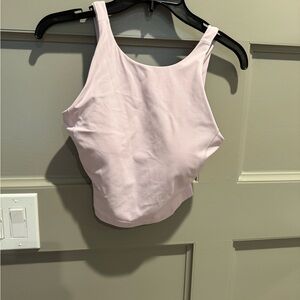 Lululemon pale pink high neck wunder under crop tank